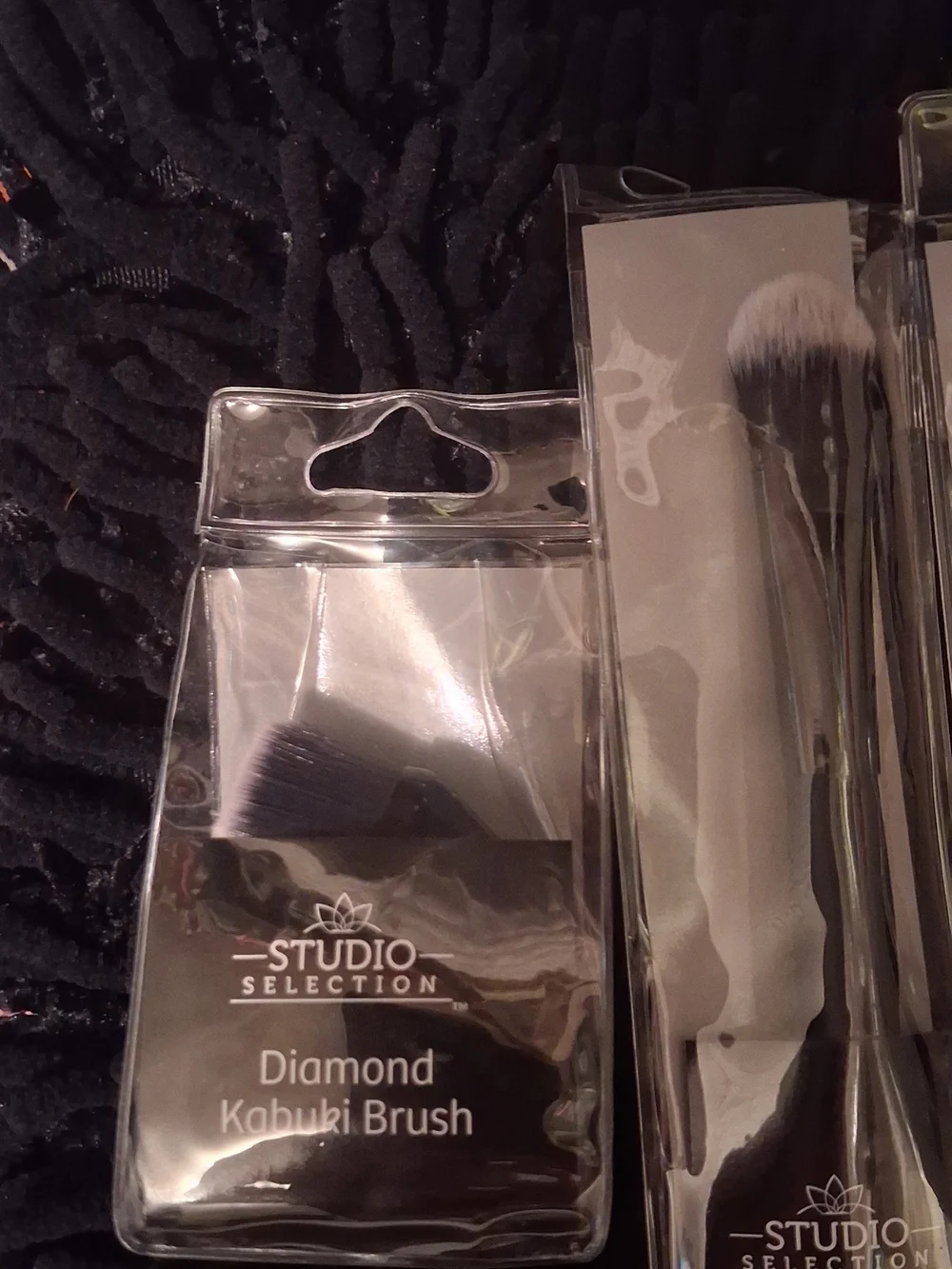 Studio Selection Foundation & Diamond Kabuki Brush Set - Black Handles
